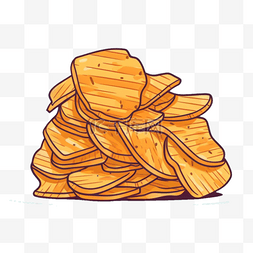 手绘插画风免抠元素薯片