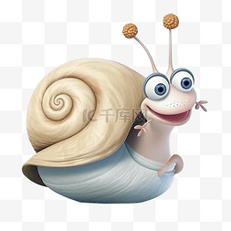 小蜗牛矢量素材图片_扁平卡通免抠图素材蜗牛