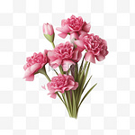 创意母亲节康乃馨花束元素