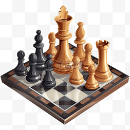 休闲风格图片_扁平风格国际象棋