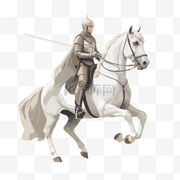 骑士剑免抠图片_卡通手绘骑马骑士
