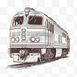 手绘插画风免抠元素火车