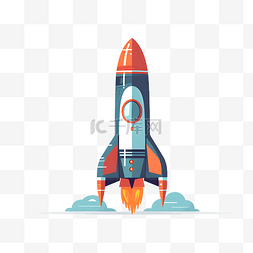 宇宙火箭图片_卡通扁平宇宙火箭飞船手绘