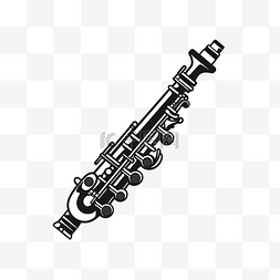 单簧管图片_黑白精美单簧管logo