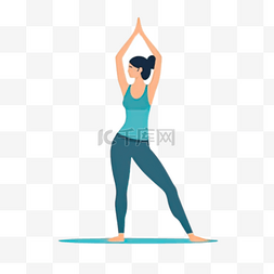 运动健身插画图片_卡通手绘瑜伽运动健身