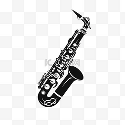 极简黑白单簧管logo