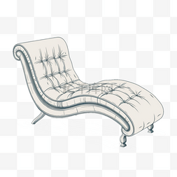 手绘插画风免抠元素躺椅