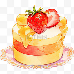 蛋糕banner图片_卡通水彩小蛋糕水果蛋糕