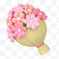 3DC4D立体花束花朵捧花花