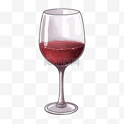 扁平卡通免抠图素材红酒杯
