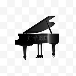 扁平黑白极简钢琴
