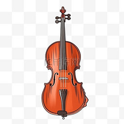 手绘插画风免抠元素大提琴