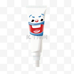 卡通手绘刷牙牙膏