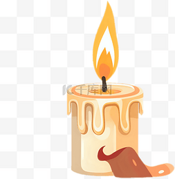 手绘扁平风格蜡烛火焰