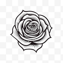 简约线条美丽玫瑰花图案