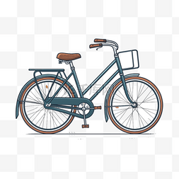 手绘插画风免抠元素自行车
