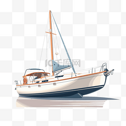 轮船卡通手绘图片_卡通手绘航海轮船游艇