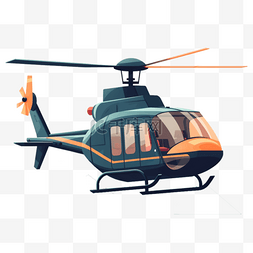 手绘插画风免抠元素直升飞机
