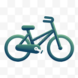 扁平风格蓝绿色自行车logo