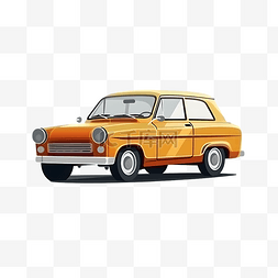 简约卡通橙色小汽车