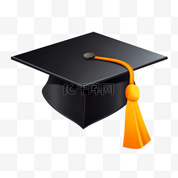 帽子帽图片_卡通学生黑色毕业学士帽