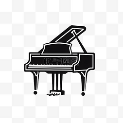 黑白简约钢琴创意logo