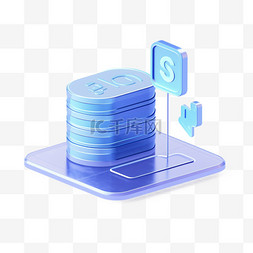 互联网图标蓝色图片_3D数据科技互联网商务图标免抠元