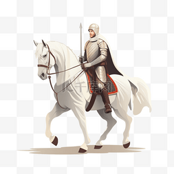 带着头盔的骑士图片_卡通手绘骑马骑士