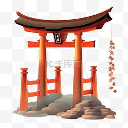 日式红灯笼图片_日式和风鸟居建筑