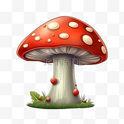 毒蘑菇辨识图片_扁平卡通免抠图素材蘑菇