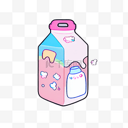 创意卡通牛奶元素