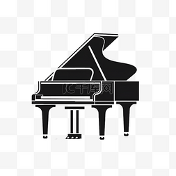 轻快钢琴图片_黑白简约钢琴美观logo