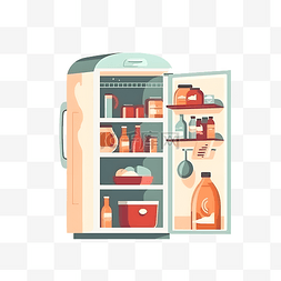 家用电器冰箱图片_卡通扁平家用电器冰箱冰柜