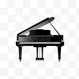 扁平风黑白极简钢琴logo