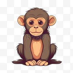 猴子免抠图片图片_手绘插画风免抠元素猴子