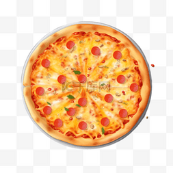 美食披萨手绘插画图片_卡通手绘美食披萨