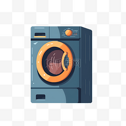 洗衣机滚筒图片_卡通扁平风家用电器洗衣机