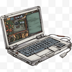 卡通手绘电脑电子产品