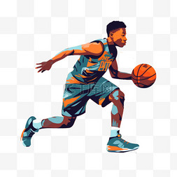 篮球训练垫图片_手绘插画风免抠元素篮球