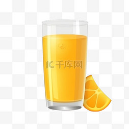 橙子果汁手绘图片_卡通手绘橙子果汁饮料