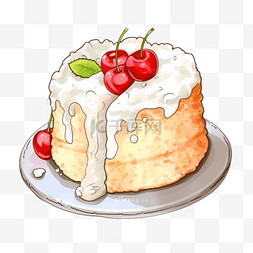 甜品蛋糕甜点图片_卡通手绘甜品甜点樱桃糕点