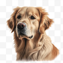 狗金毛图片_卡通手绘犬类动物狗