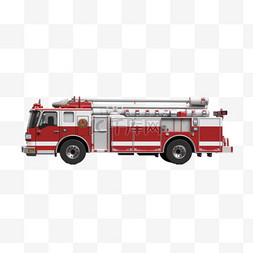消防车手绘图片_卡通手绘消防救援消防车