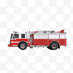 消防车手绘图片_卡通手绘消防救援消防车