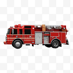 卡通手绘消防救援消防车