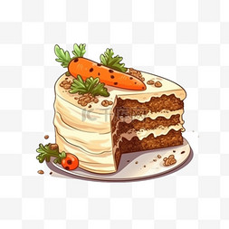 卡通手绘甜品糕点胡萝卜蛋糕