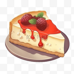 树莓红丝绒图片_卡通手绘甜品甜点糕点树莓奶酪蛋