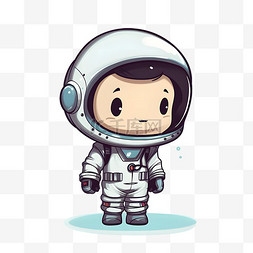 插画宇航员图片图片_可爱风格注视着的宇航员免扣