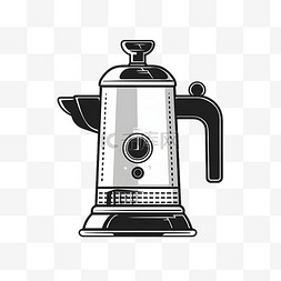 冒热气的热水图片_扁平风格咖啡机图标