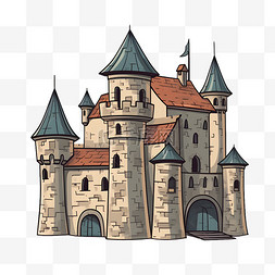 卡通风格住宅城堡免扣